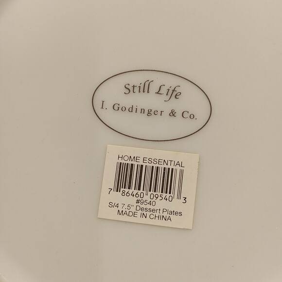 I. Godinger & Co. Still Life Set of 4 7.5" Desert Plates #9540 - Picture 4 of 5